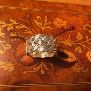 Brighton silver tone basket weave ring size 7